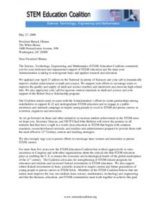 Microsoft Word - Letter - STEM Ed Coalition to President Obama on NAS Speech.doc