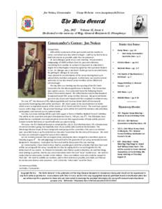 Joe Nokes, Commander  Camp Website: www.humphreys1625.com The Delta General July, 2012 Volume 15, Issue 6