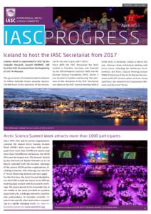 PHOTOS: UAF & IASC  INTERNATIONAL ARCTIC SCIENCE COMMITTEE  April 2016