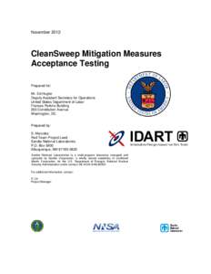 November[removed]CleanSweep Mitigation Measures Acceptance Testing Prepared for: Mr. Ed Hugler