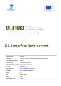 D5.1 Interface Development Project acronym : EUNOIA  Project title :
