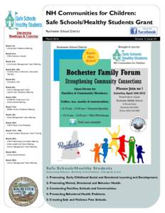NH Communities for Children: Safe Schools/Healthy Students Grant Upcoming Meetings & Training:  Rochester School District