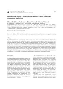Conservation Genetics 5: 349–355, 2004. Ó 2004 Kluwer Academic Publishers. Printed in the NetherlandsHybridization between Canada lynx and bobcats: Genetic results and
