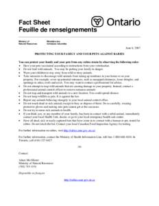 Fact Sheet Feuille de renseignements Ministry of Natural Resources  Ministère des