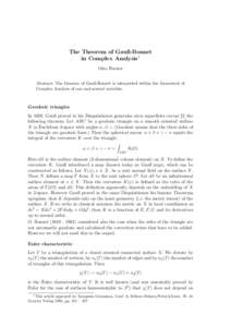 The Theorem of Gauß-Bonnet in Complex Analysis1 Otto Forster Abstract. The theorem of Gauß-Bonnet is interpreted within the framework of Complex Analysis of one and several variables.