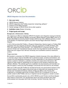 ORCID Integration Use Case Documentation 1. Use case name: A. B. C. D.