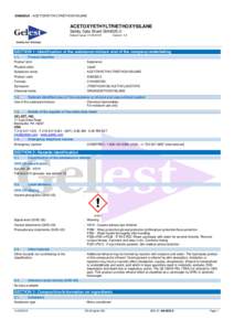 SIA0025.0 - ACETOXYETHYLTRIETHOXYSILANE  ACETOXYETHYLTRIETHOXYSILANE Safety Data Sheet SIA0025.0 Date of issue: 
