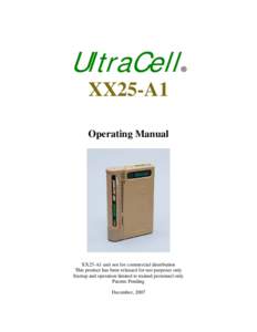 UltraCell  ® XX25-A1 Operating Manual
