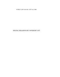 Public Law[removed]: Digital Millennium Copyright Act