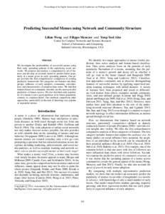 Predicting Successful Memes using Network and Community Structure