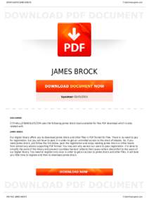 BOOKS ABOUT JAMES BROCK  Cityhalllosangeles.com JAMES BROCK