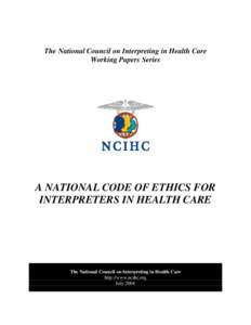 Microsoft Word - National Code of Ethics for Interpreters in Health Care.doc
