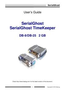 SerialGhost  User’s Guide SerialGhost SerialGhost TimeKeeper