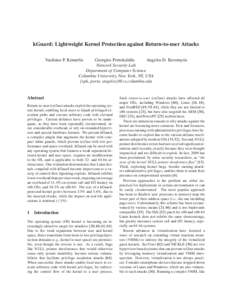 kGuard: Lightweight Kernel Protection against Return-to-user Attacks