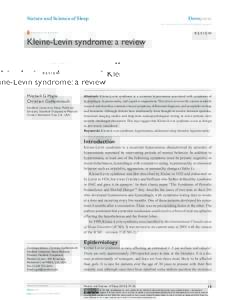 NSSkleine-levin-syndrome--a-review