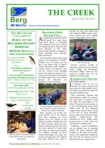 THE CREEK  Volume 18 No 2, April 2014 Caring for the Balcombe Estuary Reserves ?-