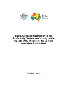Submission V4 - Skills Australia - Impacts and Benefits of COAG Reforms - Commissioned study