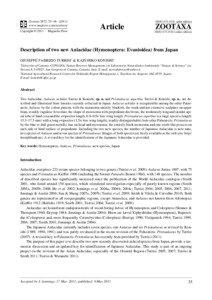 Description of two new Aulacidae (Hymenoptera: Evanioidea) from Japan