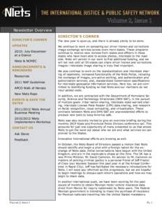 Newsletter Overview DIRECTOR’S CORNER UPDATES 2010: July-December at a Glance Nlets & NCMEC