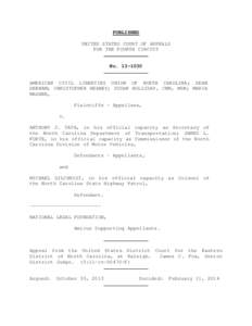 PUBLISHED UNITED STATES COURT OF APPEALS FOR THE FOURTH CIRCUIT
