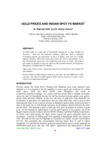 Economy of Mumbai / Gold as an investment / Investment / Security / Indian rupee / Foreign exchange market / Inflation / Gold / Rupee / Currency / Economics / Money
