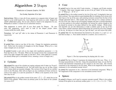 Algorithm 2 Shapes  3 Cone