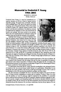 Memorial to Frederick P. Young 1904–2003 ROBERT R. JORDAN Yorklyn, Delaware Frederick Pentz Young, Jr., must be remembered as a superior educator as well as a friend of natural science,