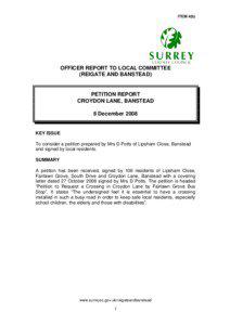 ITEM 4(b)  OFFICER REPORT TO LOCAL COMMITTEE