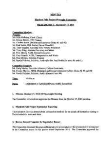MINUTES  Muskrat Falls Project Oversight Committee MEETING NO. 7 —November[removed]Committee Member: