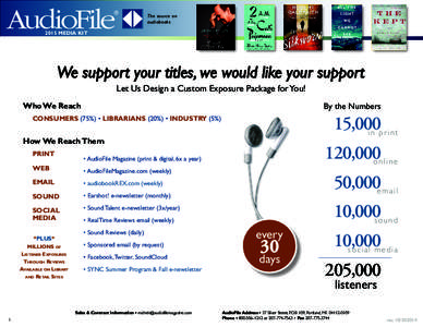 The source on audiobooks 2015 MEDIA KIT  We support your titles, we would like your support