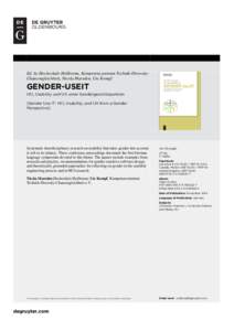 Ed. by Hochschule Heilbronn, Kompetenzzentrum Technik-DiversityChancengleichheit, Nicola Marsden, Ute Kempf  GENDER-USEIT HCI, Usability und UX unter Gendergesichtspunkten [Gender Use IT: HCI, Usability, and UX from a Ge