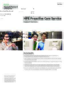 Data sheet  HPE Proactive Care Service Support Services  Service benefits