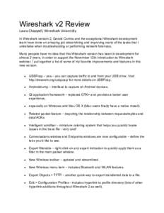 Wireshark v2 Review    Laura Chappell, Wireshark University  