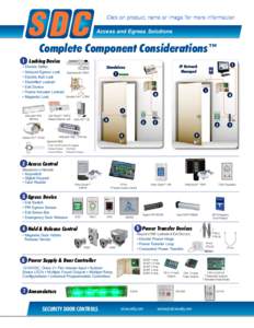 Click on product name or image for more information  Access and Egress Solutions Complete Component Considerations™ 1 Locking Device