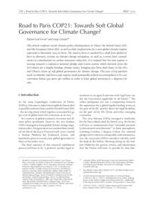 130  Road to Paris COP21: Towards Soft Global Governance for Climate Change? RELP