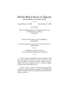United States Court of Appeals FOR THE DISTRICT OF COLUMBIA CIRCUIT Argued February 19, 2009  Decided March 13, 2009