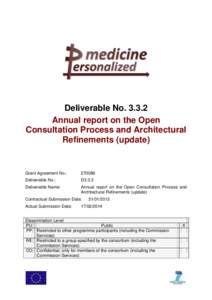 Annual report on the Open Consultation Process and Arhitectural Refinements