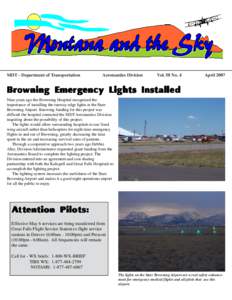 MDT - Department of Transportation  Aeronautics Division Vol. 58 No. 4