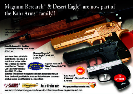 Magnum Research® & Desert Eagle® are now part of the Kahr Arms® family!! Thompson® Pistol Lightweight Deluxe TA5