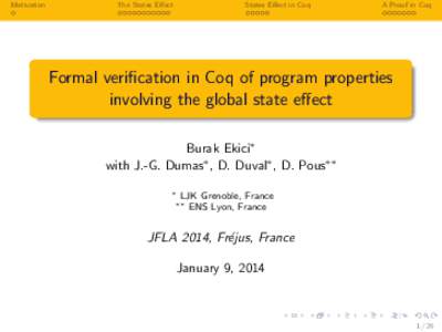 Motivation  The States Effect States Effect in Coq