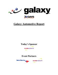 Galaxy Automotive Report  Today’s Sponsor Event Partners