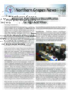 Northern Grapes News August 28, 2013 Vol 2, Issue 3  Necessary Evil: Chemical Deacidification