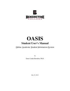 OASIS Student User’s Manual Online Academic Student Information System by