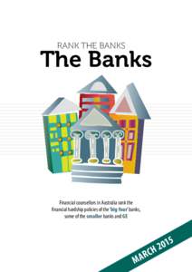 RANK THE BANKS  The Banks Financial counsellors in Australia rank the financial hardship policies of the ‘big four’ banks,