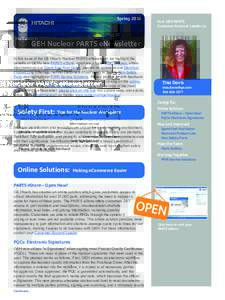 SpringYour GEH PARTS Customer Account Leader is:  GEH Nuclear PARTS eNewsletter