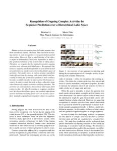 Computational neuroscience / Artificial neural networks / Computational statistics / Computer vision / Deep learning / Recurrent neural network / Convolutional neural network / Conference on Computer Vision and Pattern Recognition / Activity recognition