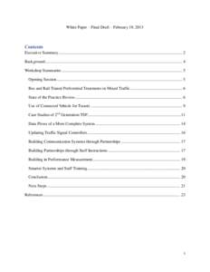 White Paper – Final Draft – February 19, 2013  Contents Executive Summary ........................................................................................................................ 2 Background ........
