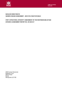 Generic Design Assessment -  Westinghouse AP1000 GDA Step 3 Structural Integrity Assessment Report