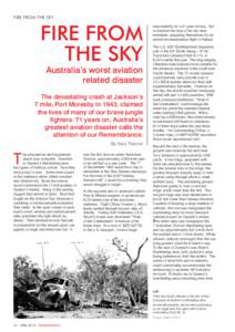 FIRE FROM THE SKY  FIRE FROM THE SKY Australia’s worst aviation related disaster