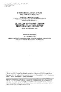 Pure &App/. Chem., Vol. 69, No. 6, pp, 1997. Printed in Great Britain. Q 1997 IUPAC INTERNATIONAL UNION OF PURE AND APPLIED CHEMISTRY